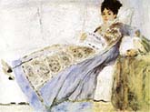 Madame Monet Reading Le Figaro